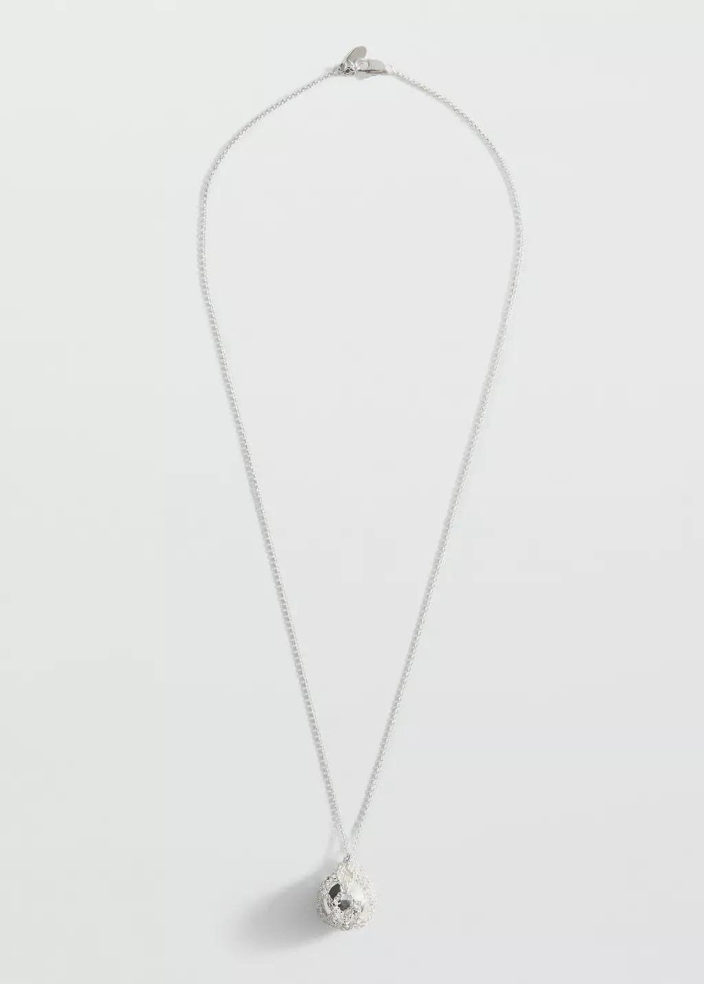 Silver Drop Necklace With Sphere, 0201_PL, large image number 4