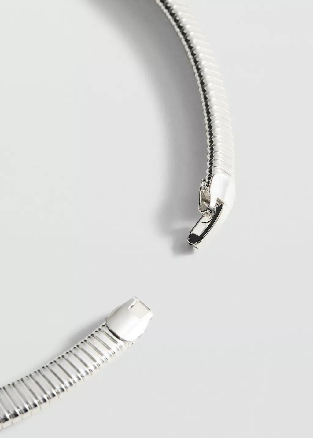 Silver Rigid Textured Necklace, 0201_PL, large image number 0
