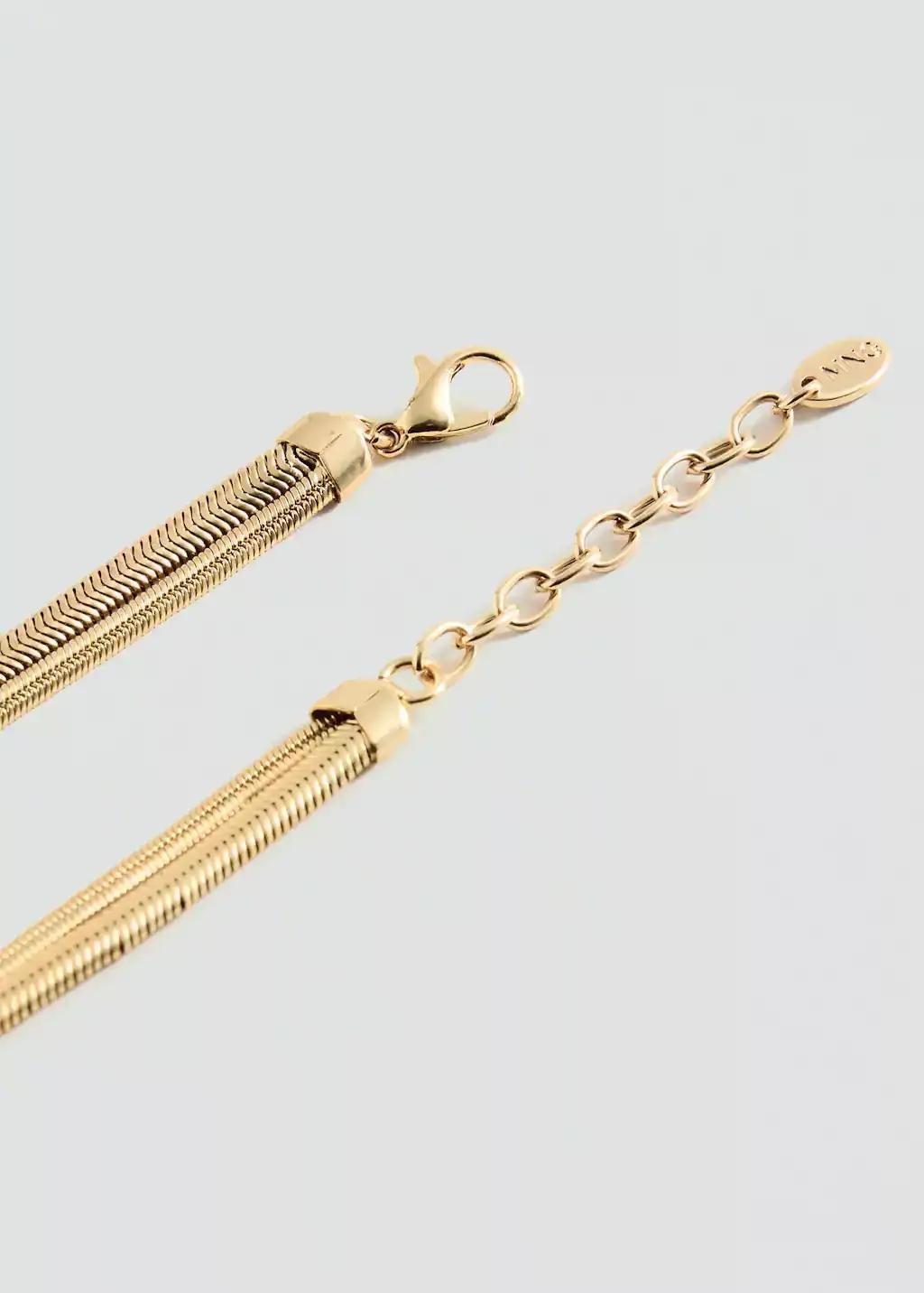 Gold Textured Double Necklace, Gold, large image number 1
