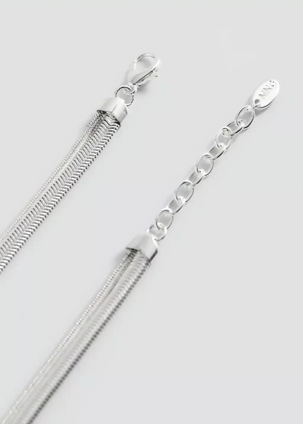 Silver Textured Double Necklace, 0201_PL, large image number 1