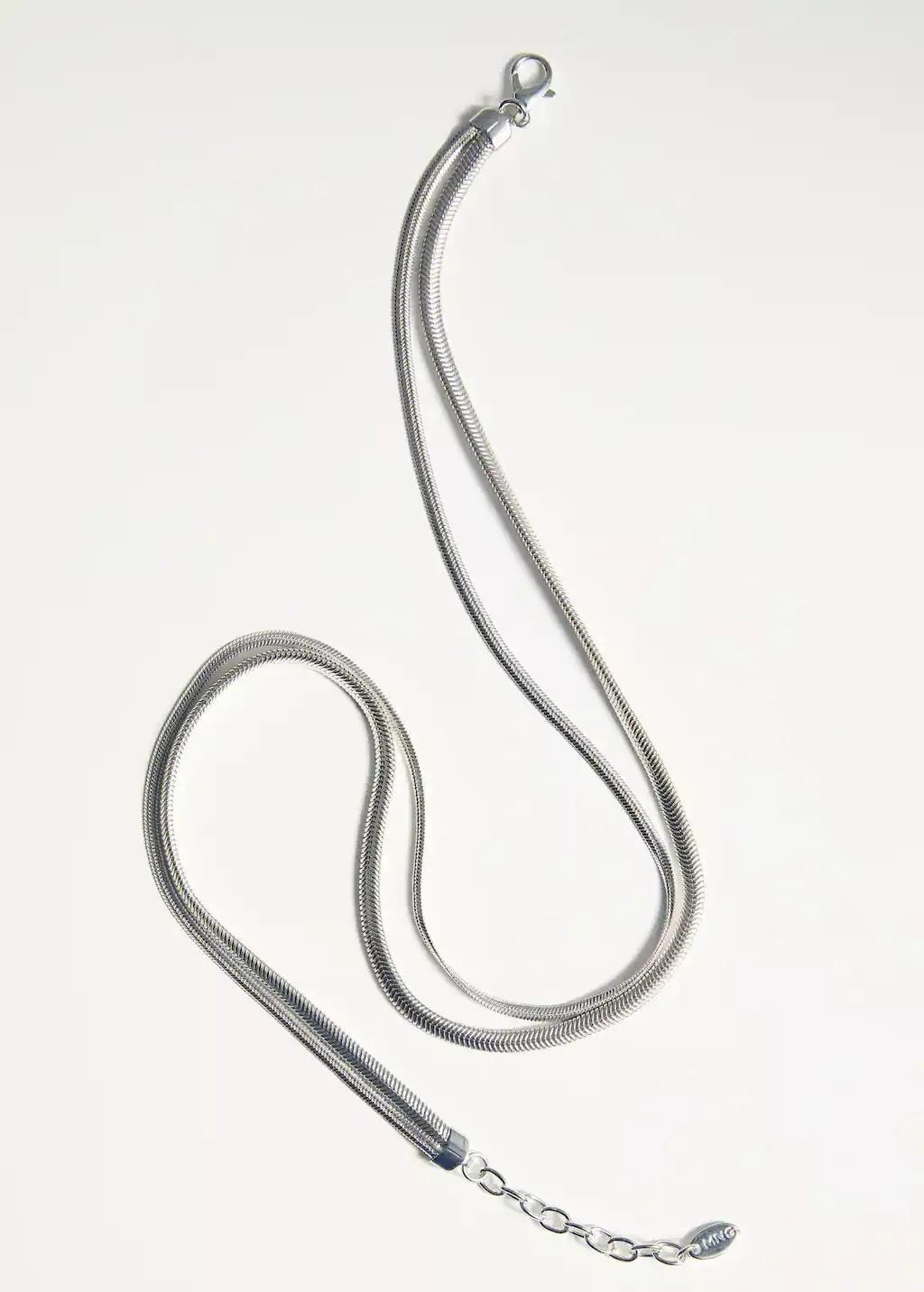 Silver Textured Double Necklace, 0201_PL, large image number 2