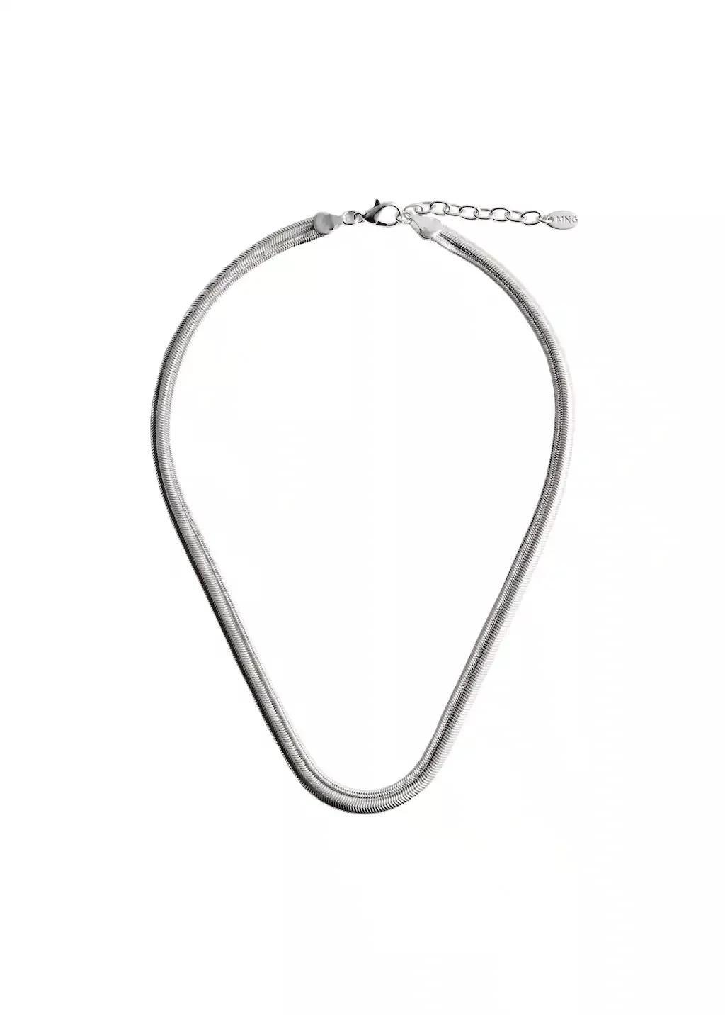 Silver Textured Double Necklace, 0201_PL, large image number 3