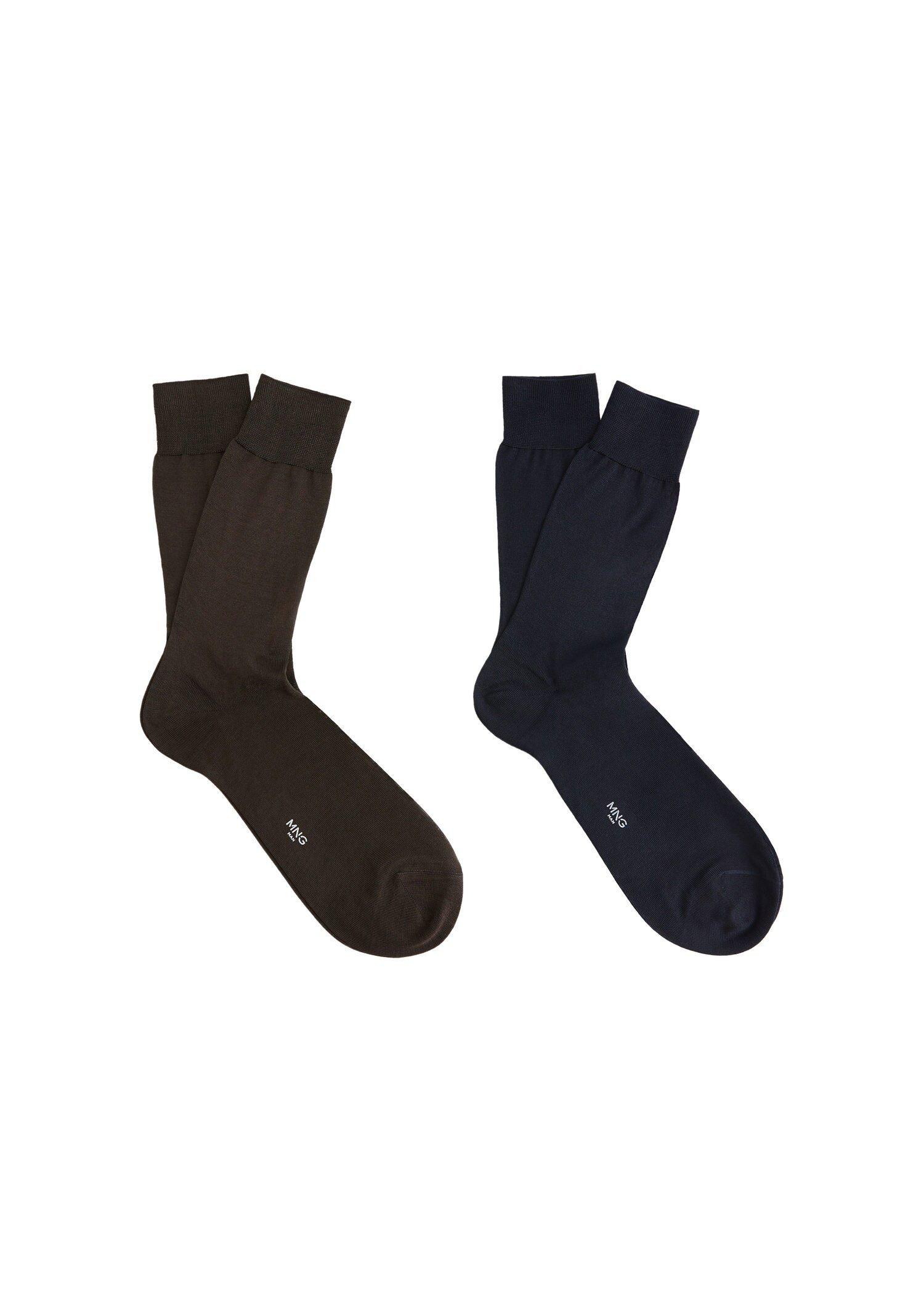 Navy 2 Pack Plain Socks, Men, , large image number 0