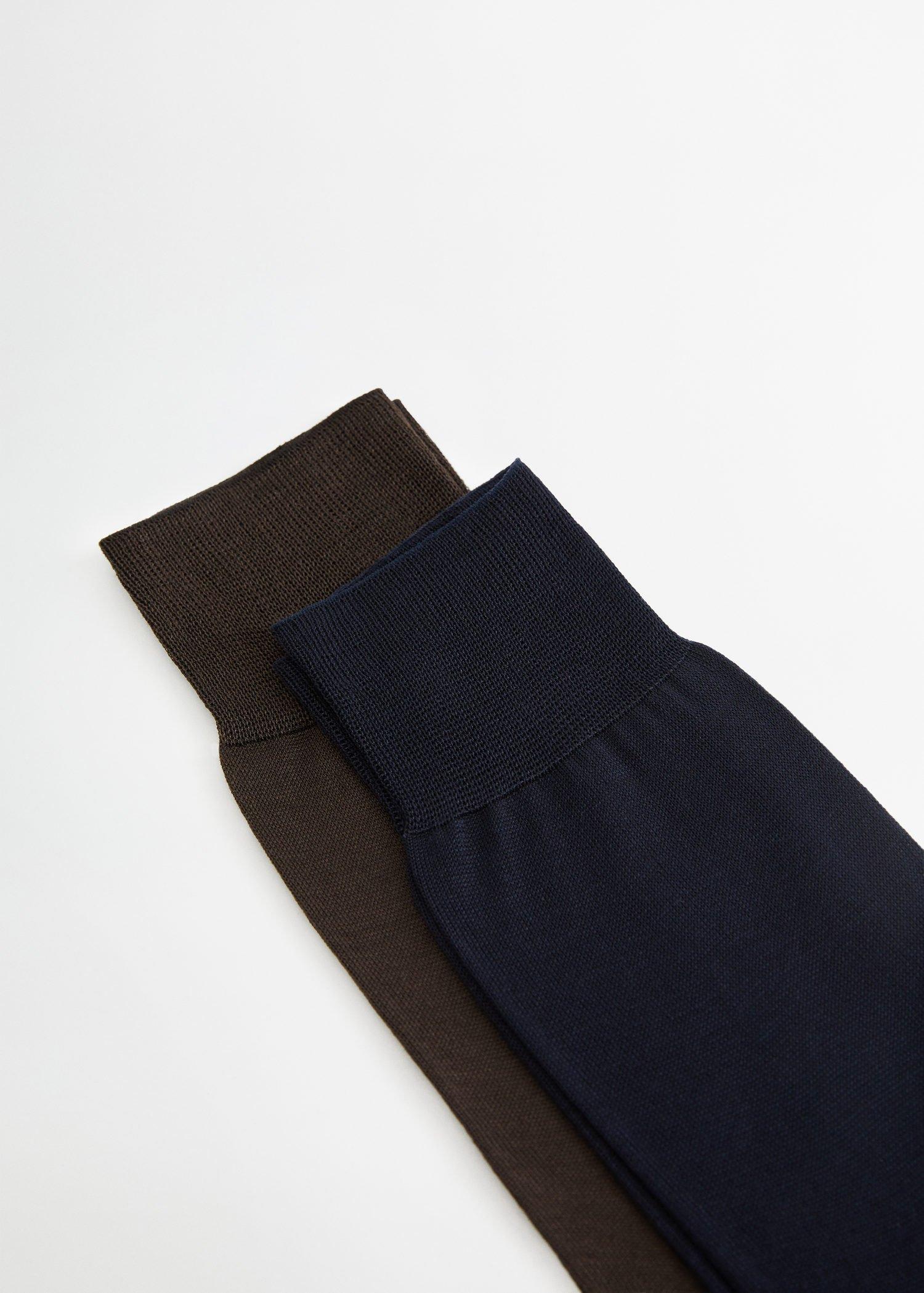 Navy 2 Pack Plain Socks, Men, , large image number 1