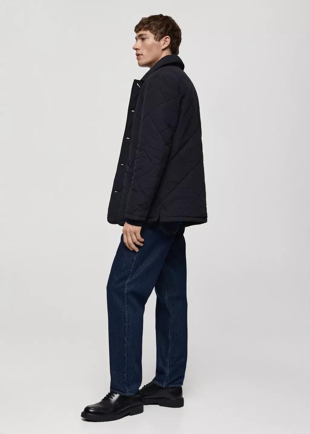 Navy Two-Tone Reversible Quilted Jacket, , large image number 3