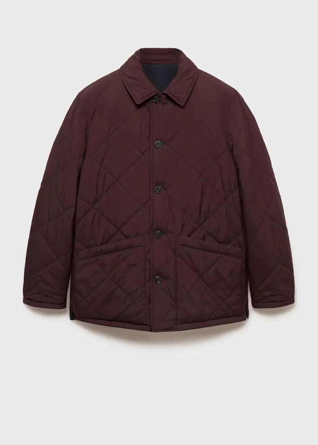 Navy Two-Tone Reversible Quilted Jacket, , large image number 7