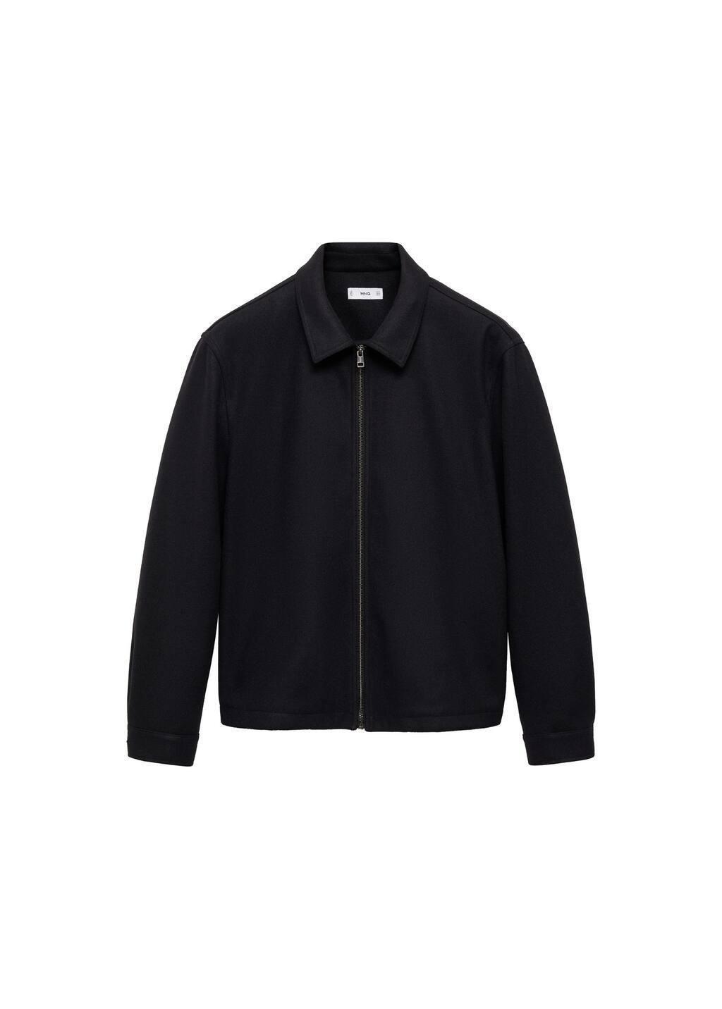 Navy Regular-Fit Zip-Up Flannel Jacket, , large image number 2