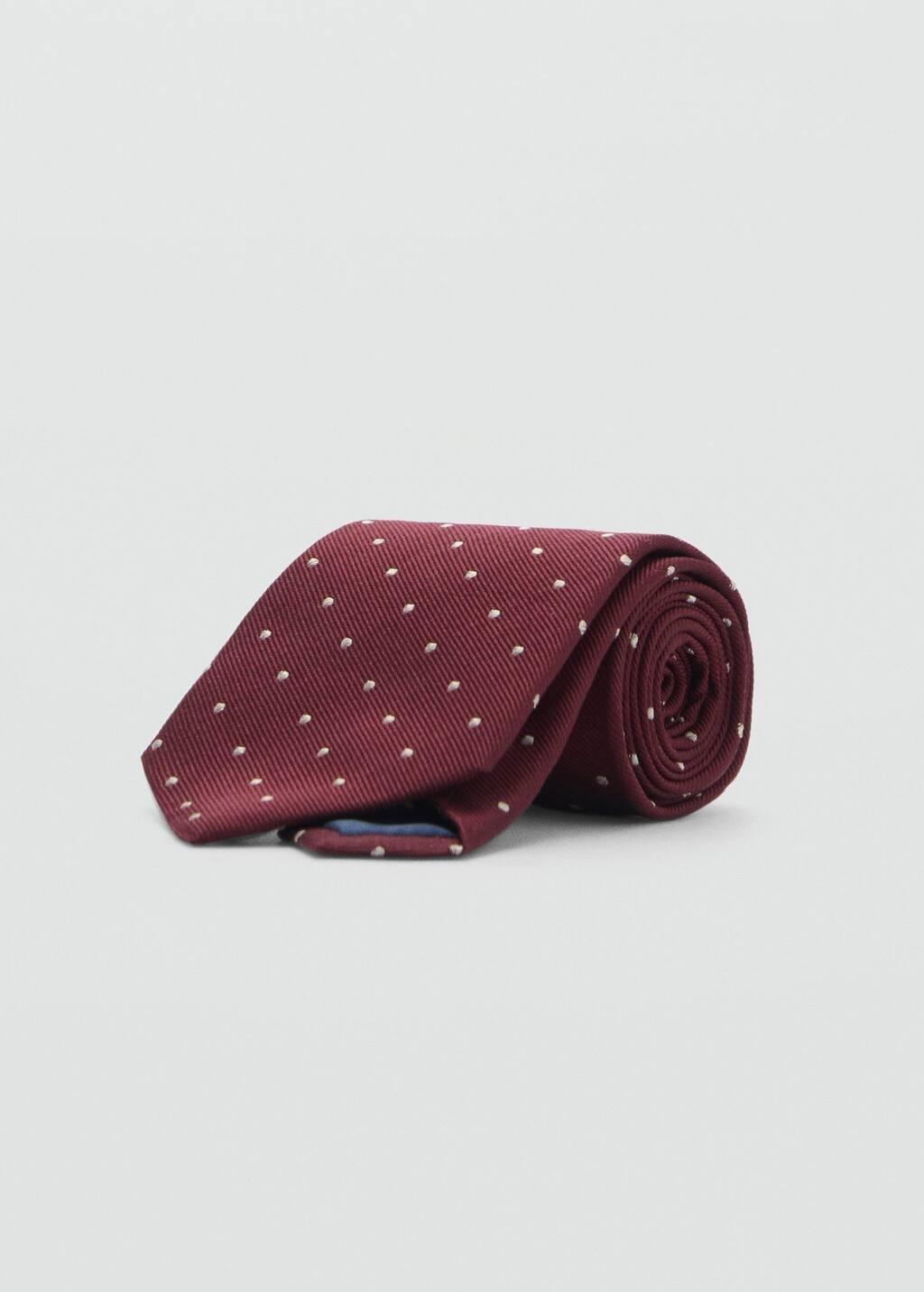 Red Polka-Dot Silk Tie, , medium