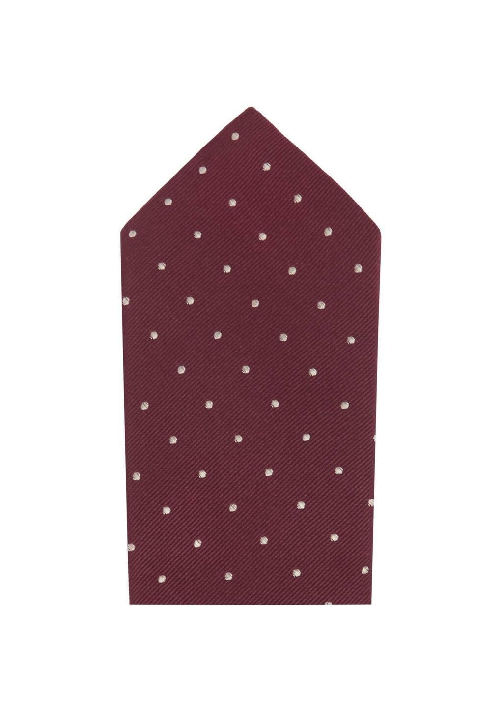 Red Polka-Dot Silk Tie, Dark Red, large image number 1