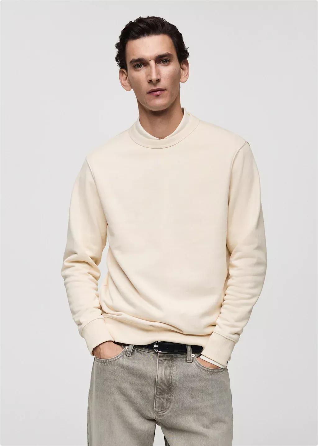 Beige Solid Casual Sweatshirt, , large image number 0