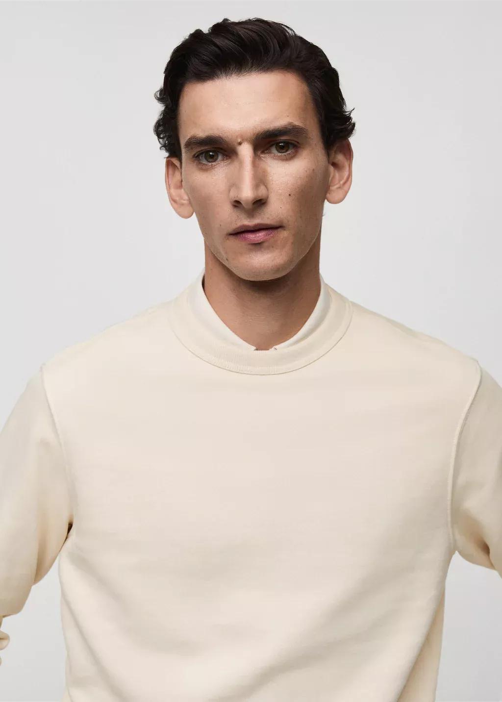 Beige Solid Casual Sweatshirt, , large image number 1