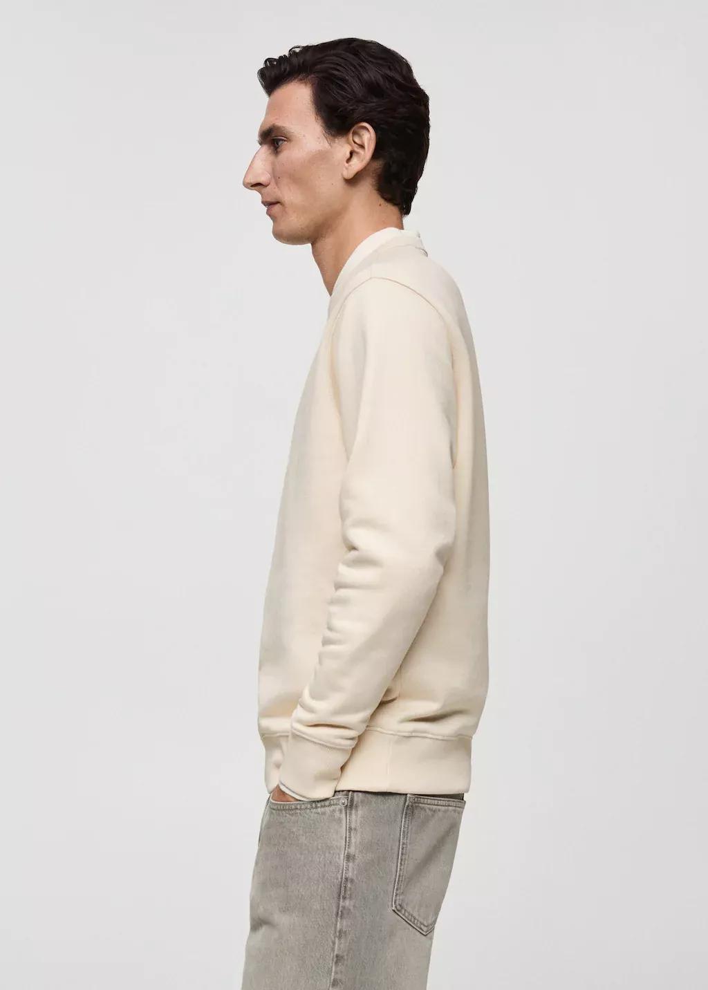 Beige Solid Casual Sweatshirt, , large image number 3