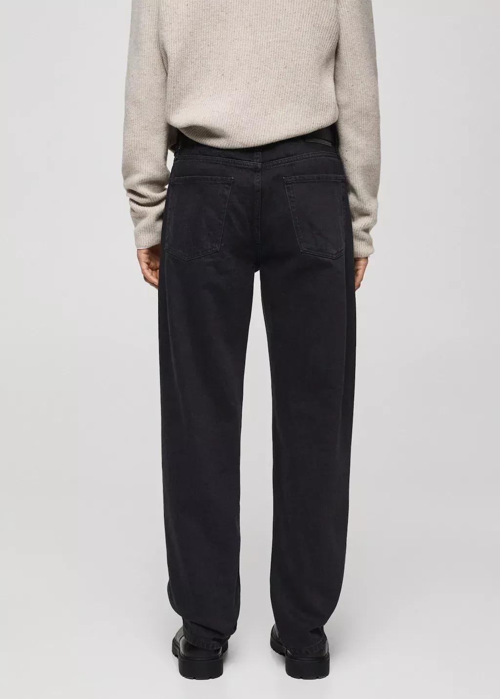 Grey Black Straight Fit Jeans, , large image number 7