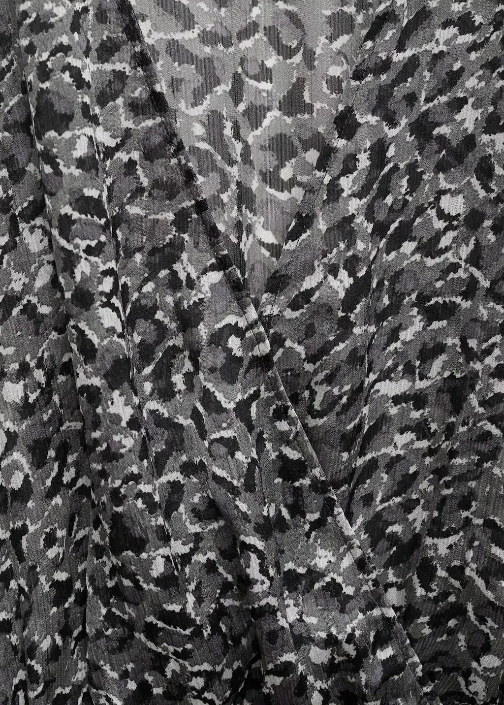 Black Animal-Print Ruffled Dress, , large image number 6