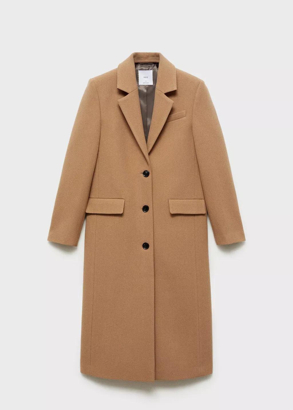 Brown Tailored Wool Coat, , large image number 4