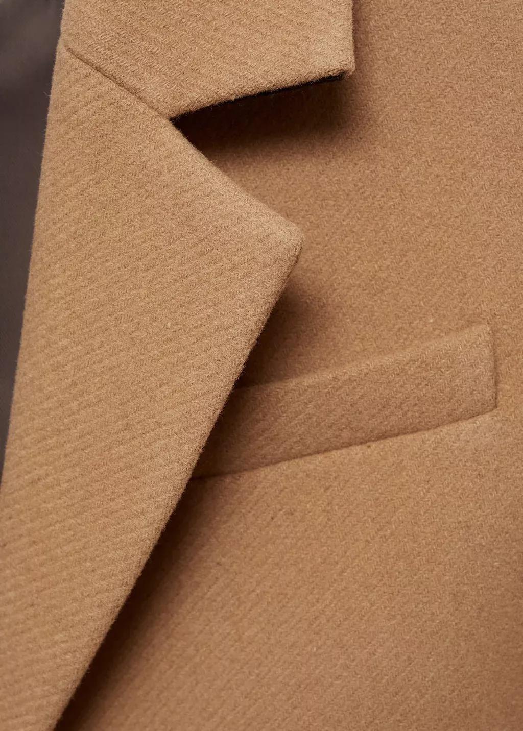 Brown Tailored Wool Coat, , large image number 5