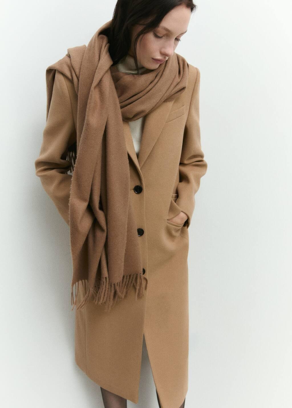 Brown Tailored Wool Coat, , large image number 6