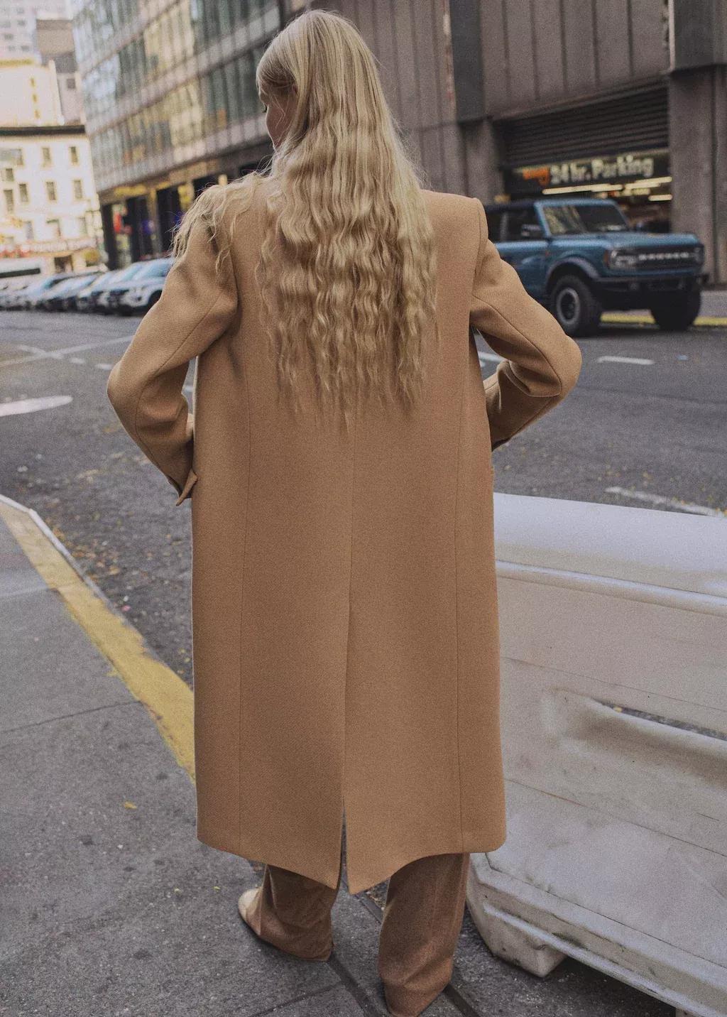 Brown Tailored Wool Coat, , large image number 7