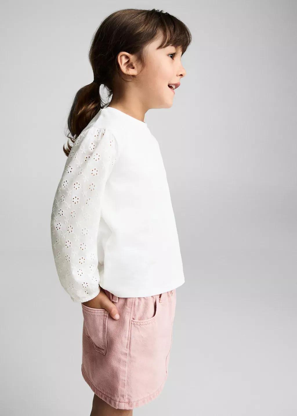 Pink Short Denim Skirt, Baby Girl, , medium