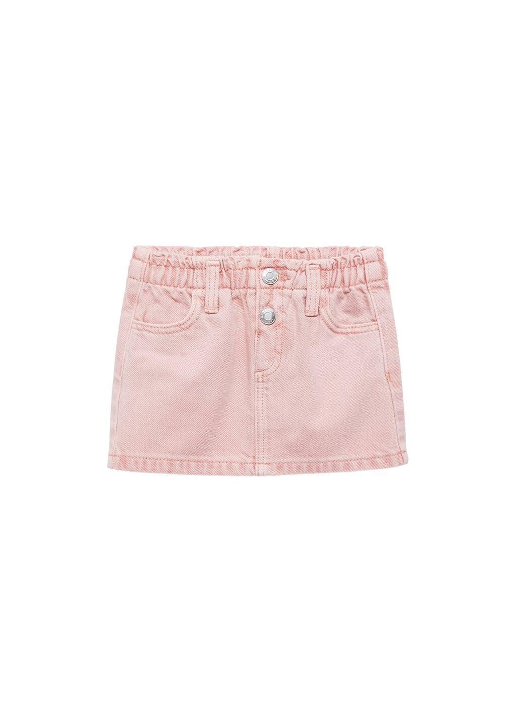 Pink Short Denim Skirt, Baby Girl, Pink, large image number 2
