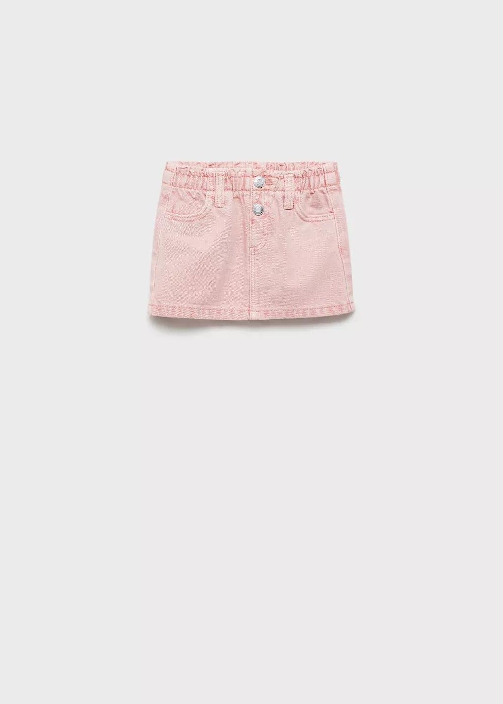 Pink Short Denim Skirt, Baby Girl, Pink, large image number 4