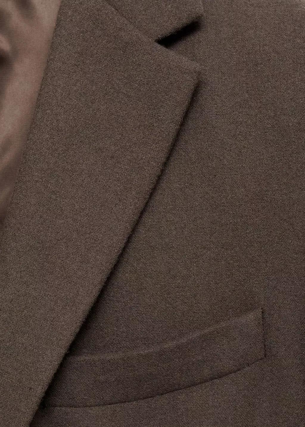 Beige Plain Tailored Blazer, , large image number 7