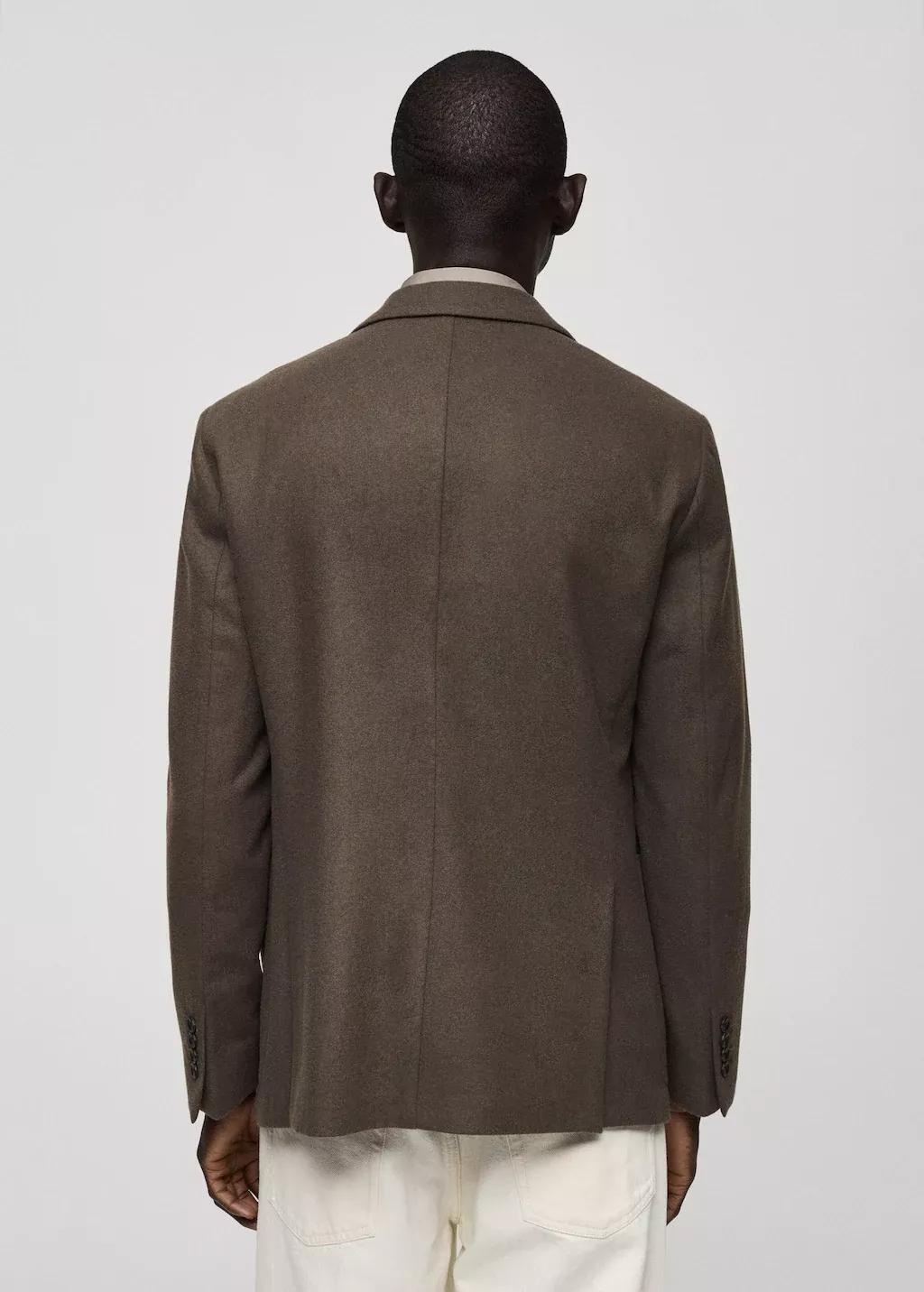 Beige Plain Tailored Blazer, , large image number 8
