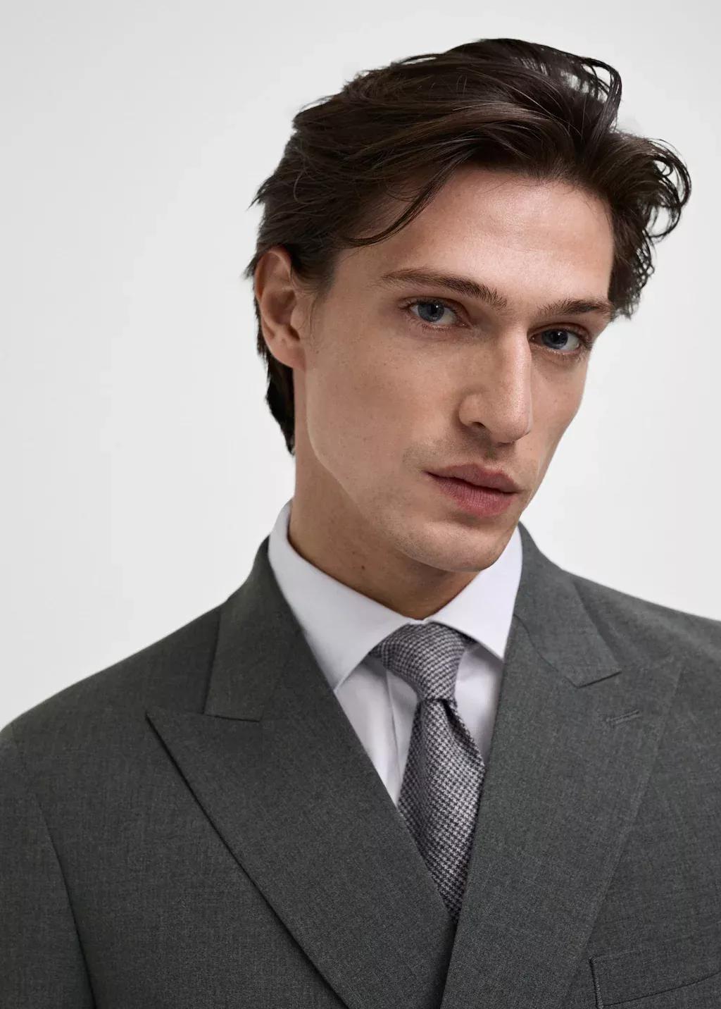 Grey Plain Suit Blazer, , large image number 1