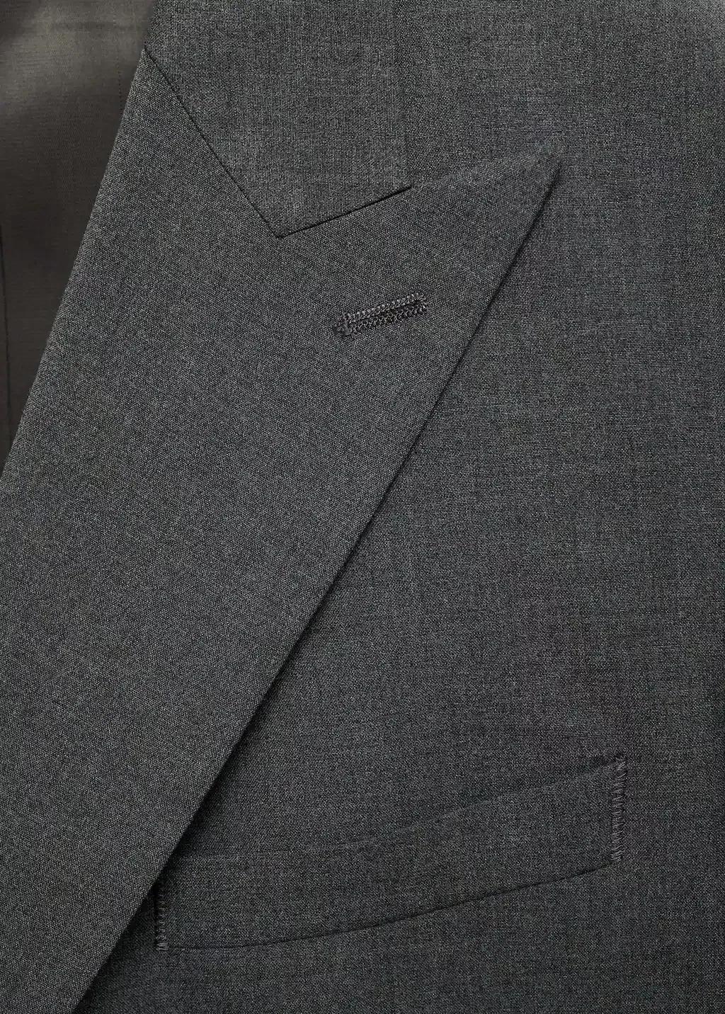 Grey Plain Suit Blazer, , large image number 5