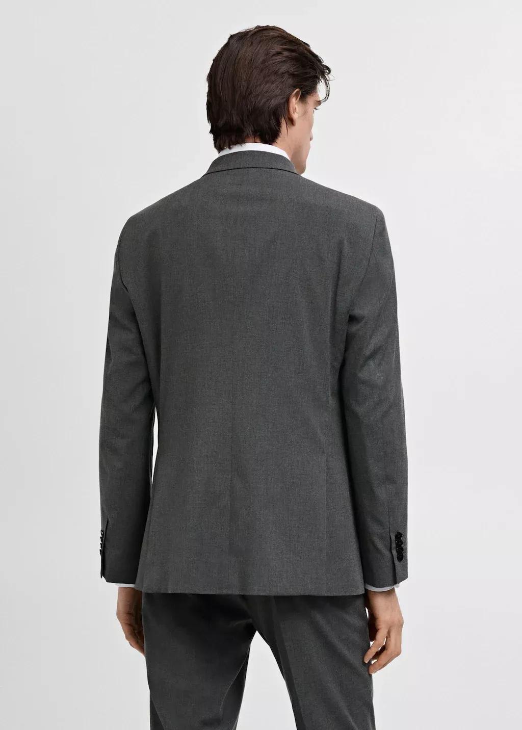 Grey Plain Suit Blazer, , large image number 7