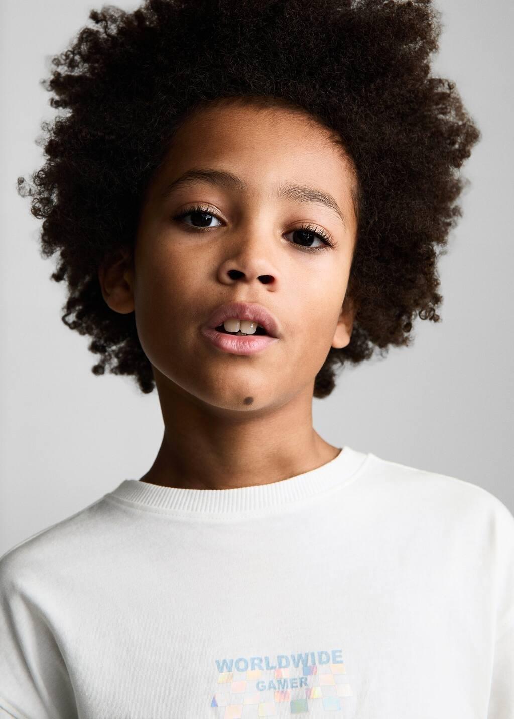 NATURAL WHITE Printed long sleeve t-shirt, Kids Boy, , large image number 3