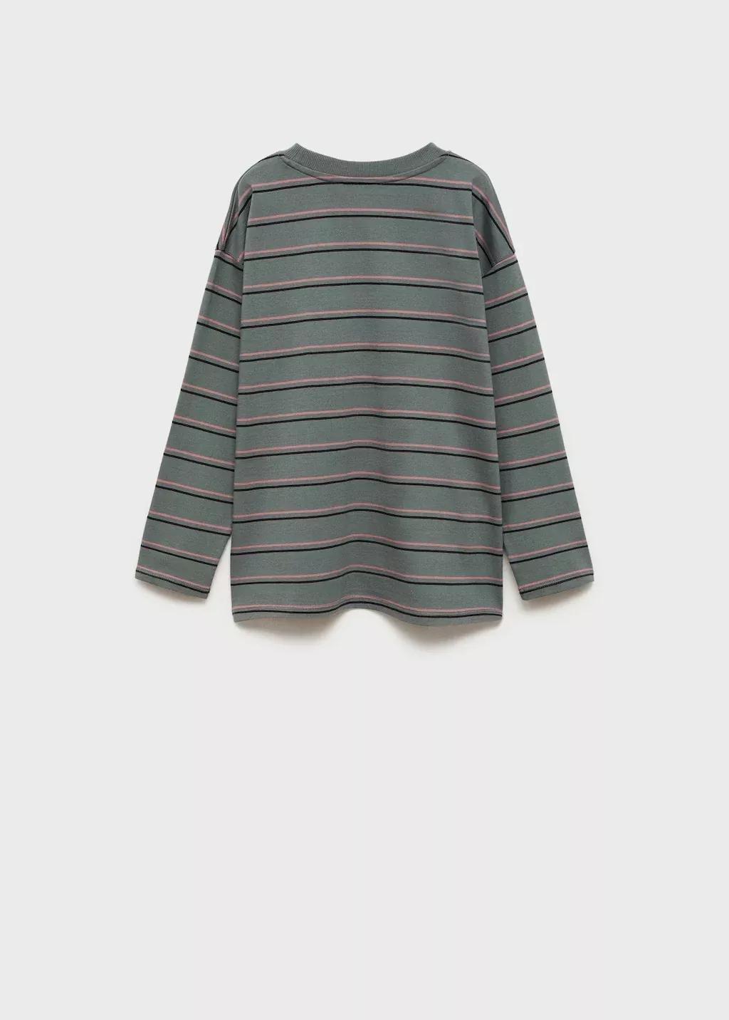Green Striped Oversized T-Shirt, , large image number 5