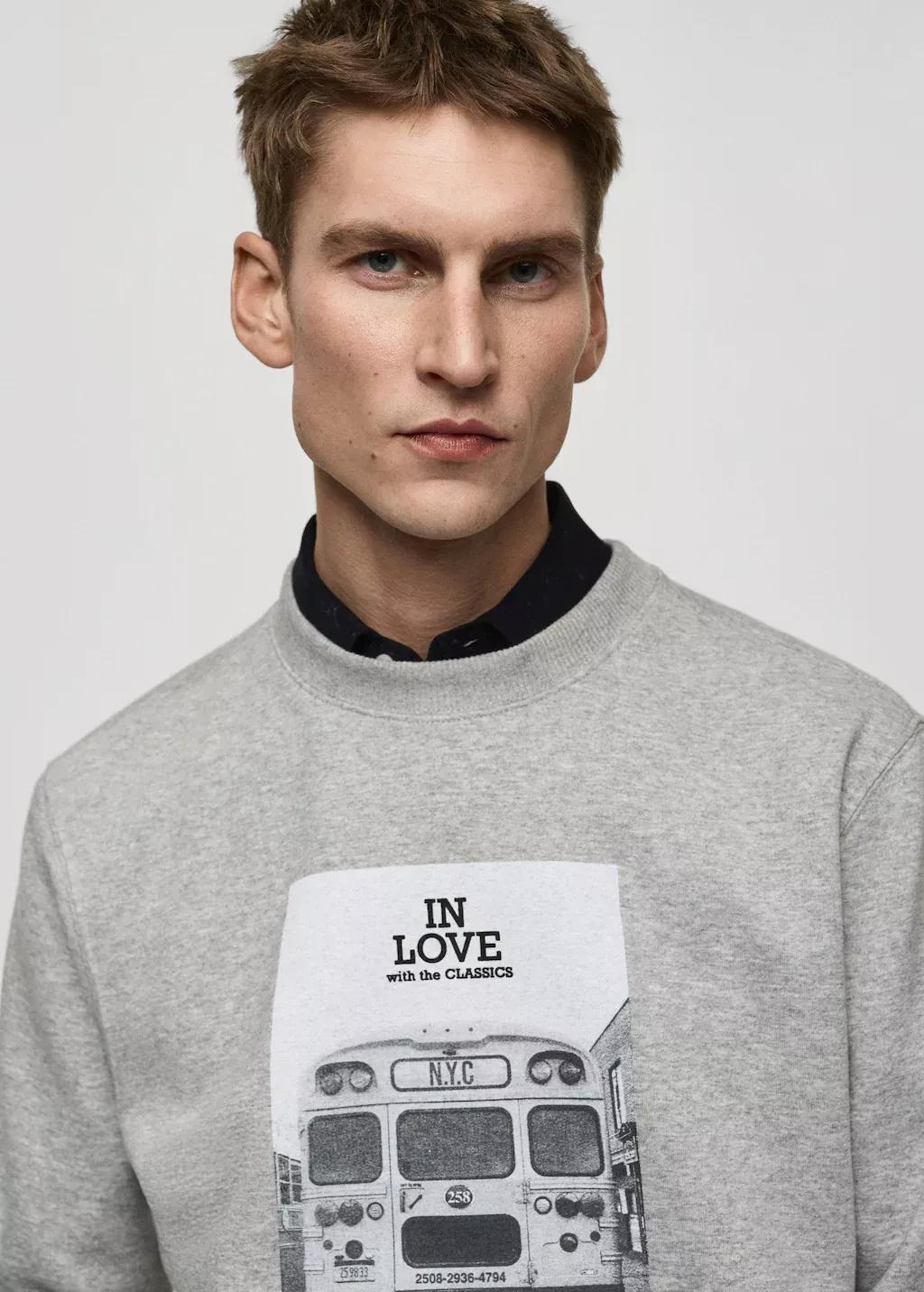 DARK GREY Graphic-print cotton sweatshirt, , large image number 1