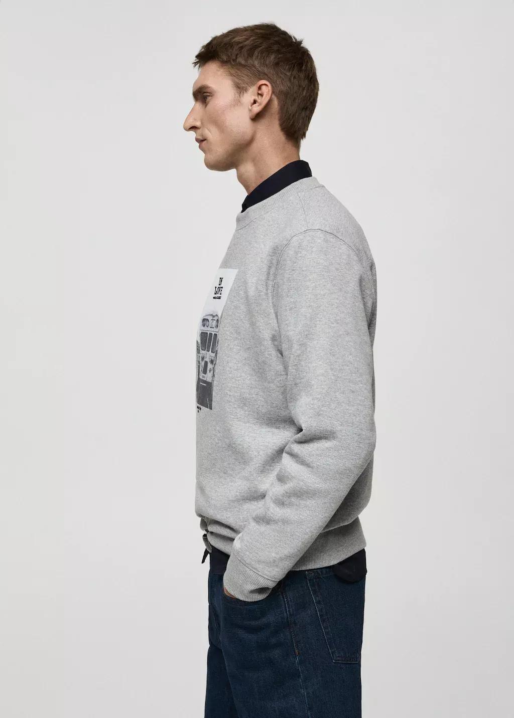 DARK GREY Graphic-print cotton sweatshirt, , large image number 3