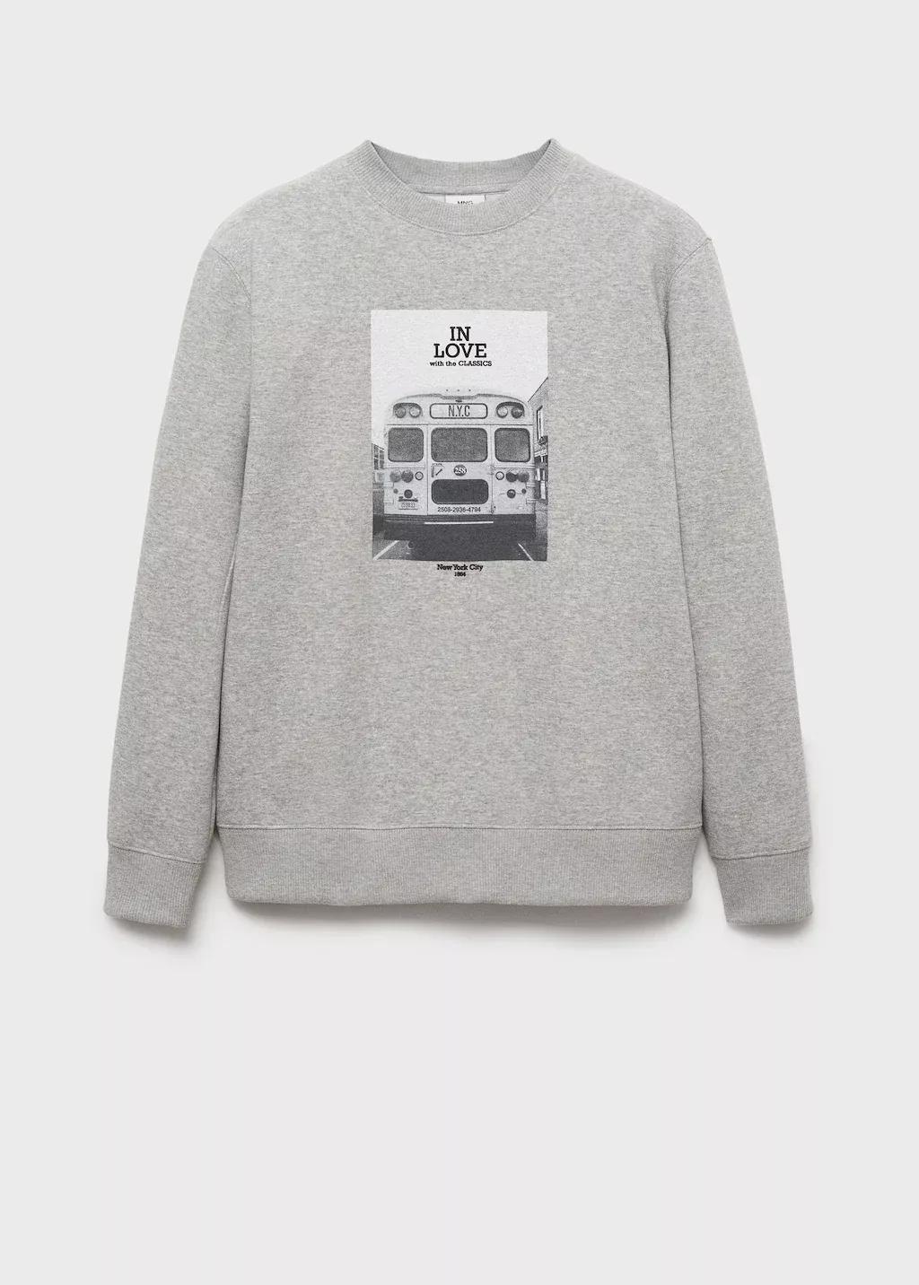DARK GREY Graphic-print cotton sweatshirt, , large image number 4