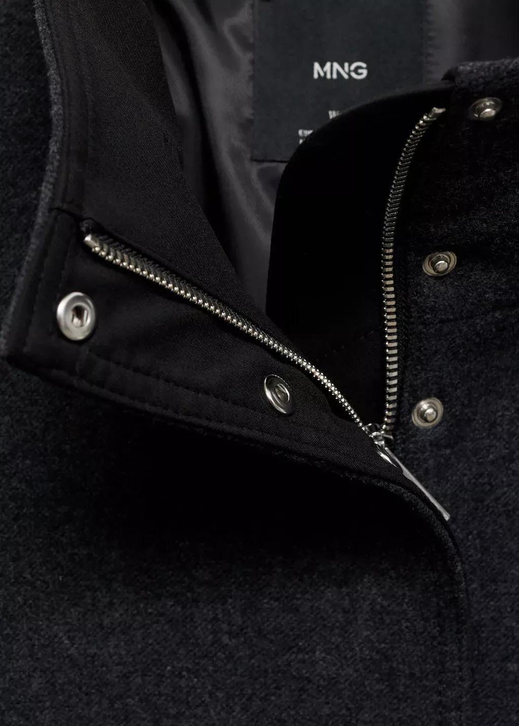 Grey Turtleneck Wool Coat, , large image number 3