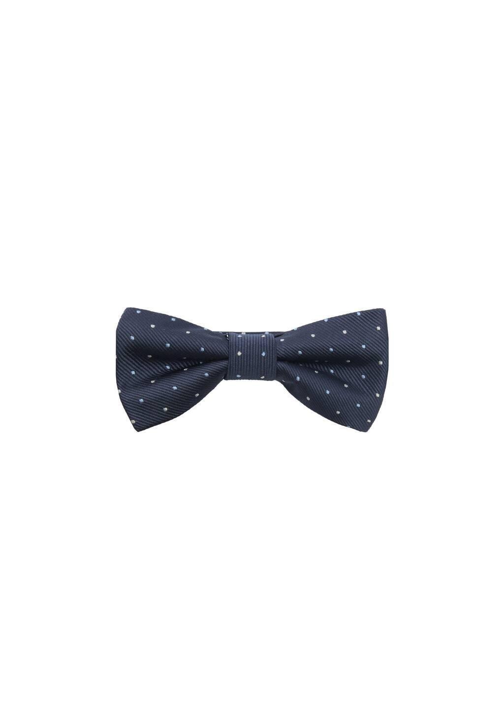 Navy Bow Tie With Polka Dots, Navy, large image number 2