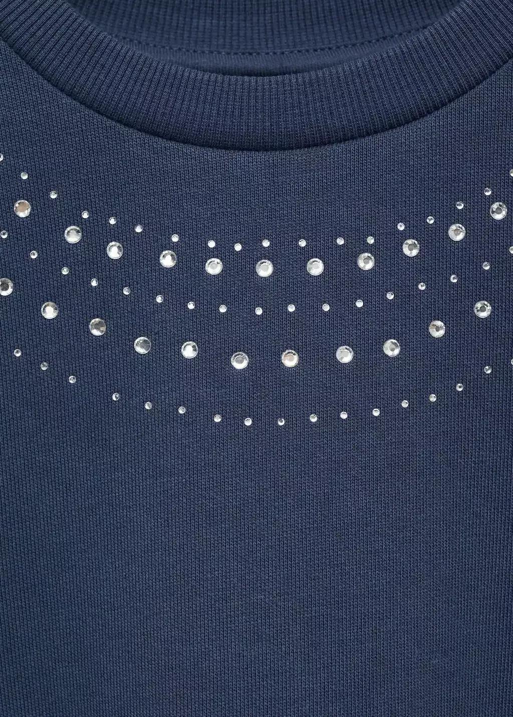 Navy Bead Detail Sweatshirt, Kids Girl, , large image number 2