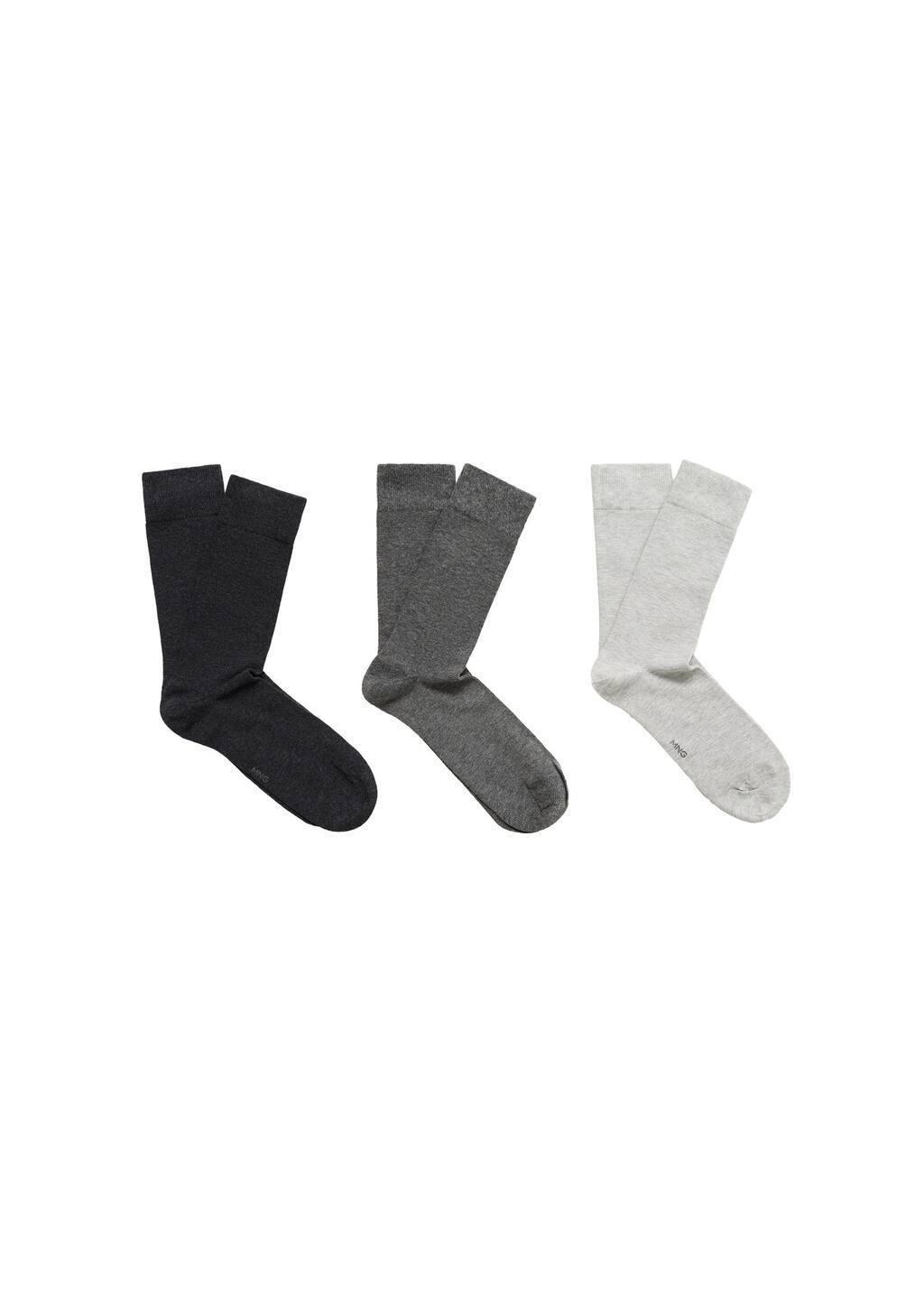 Grey Pack Of 3 Cotton Socks, , medium