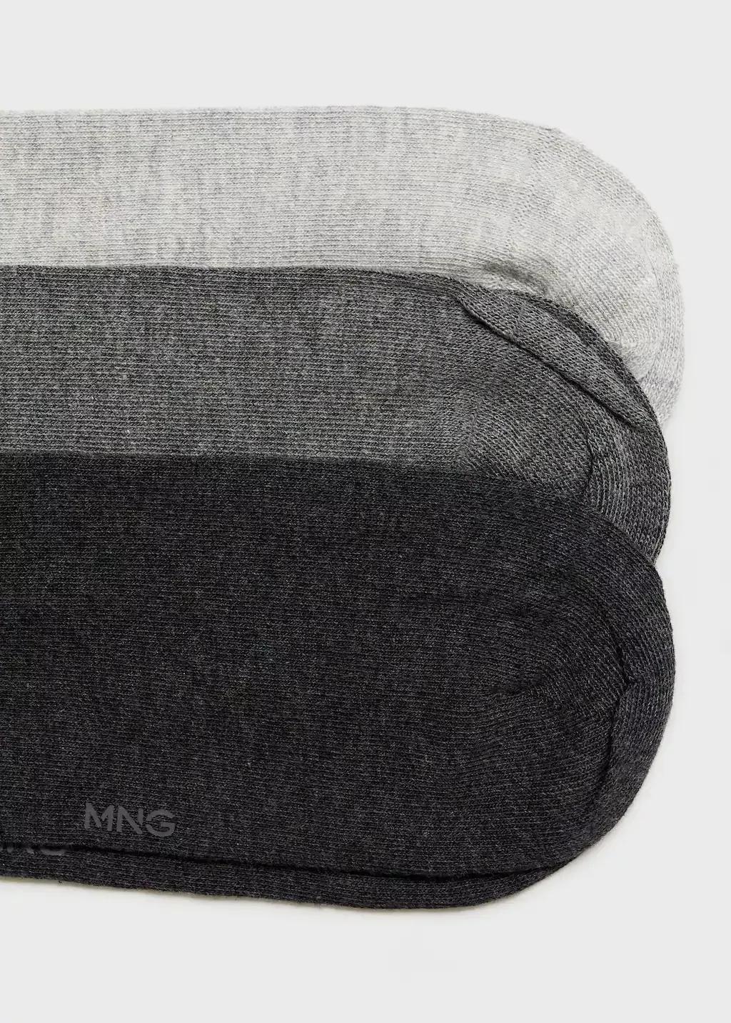 Grey Pack Of 3 Cotton Socks, , large image number 2