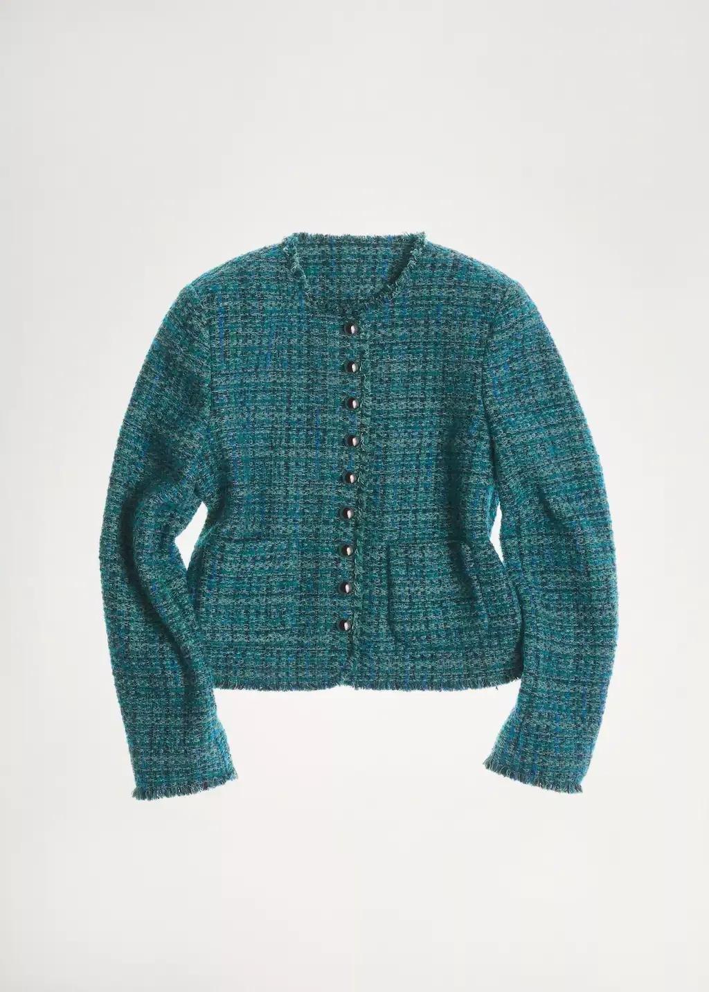 Blue Pocket Tweed Jacket, , large image number 4