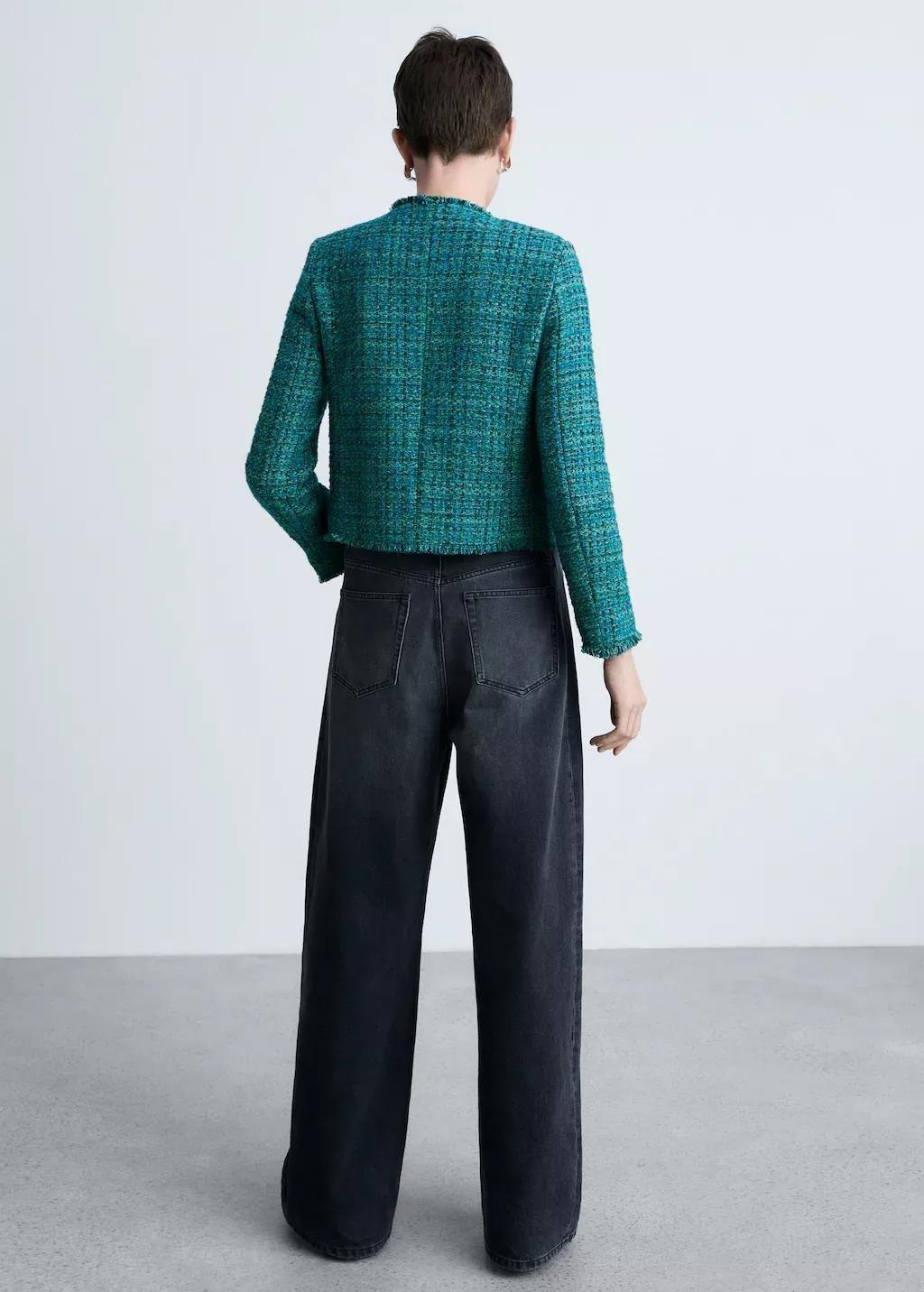 Blue Pocket Tweed Jacket, , large image number 6