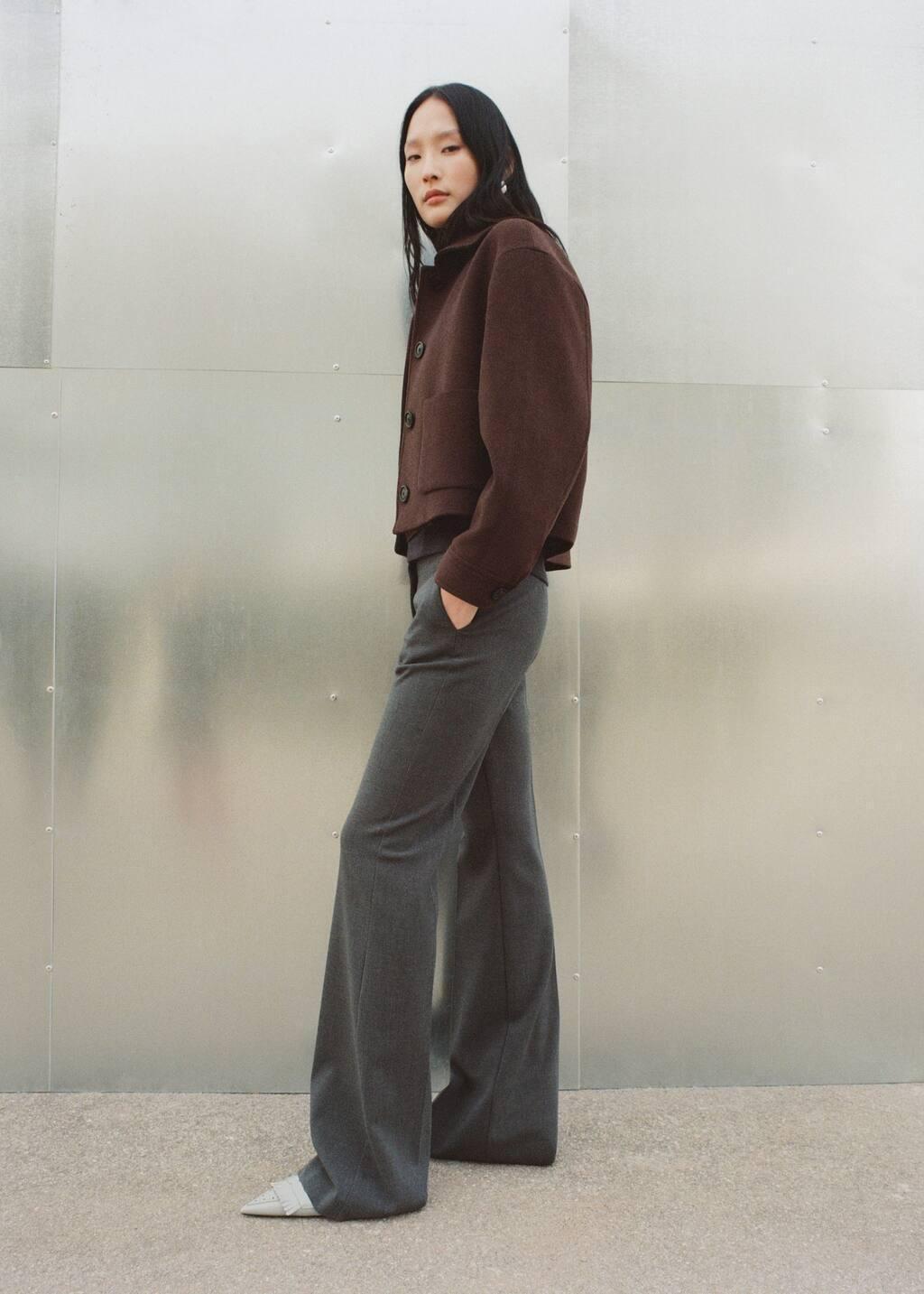 Brown Wool Jacket With Pockets, , large image number 5