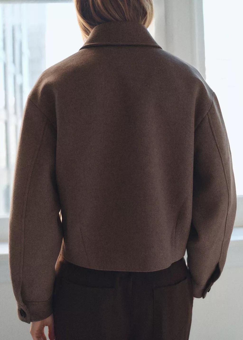 Brown Wool Jacket With Pockets, , large image number 6