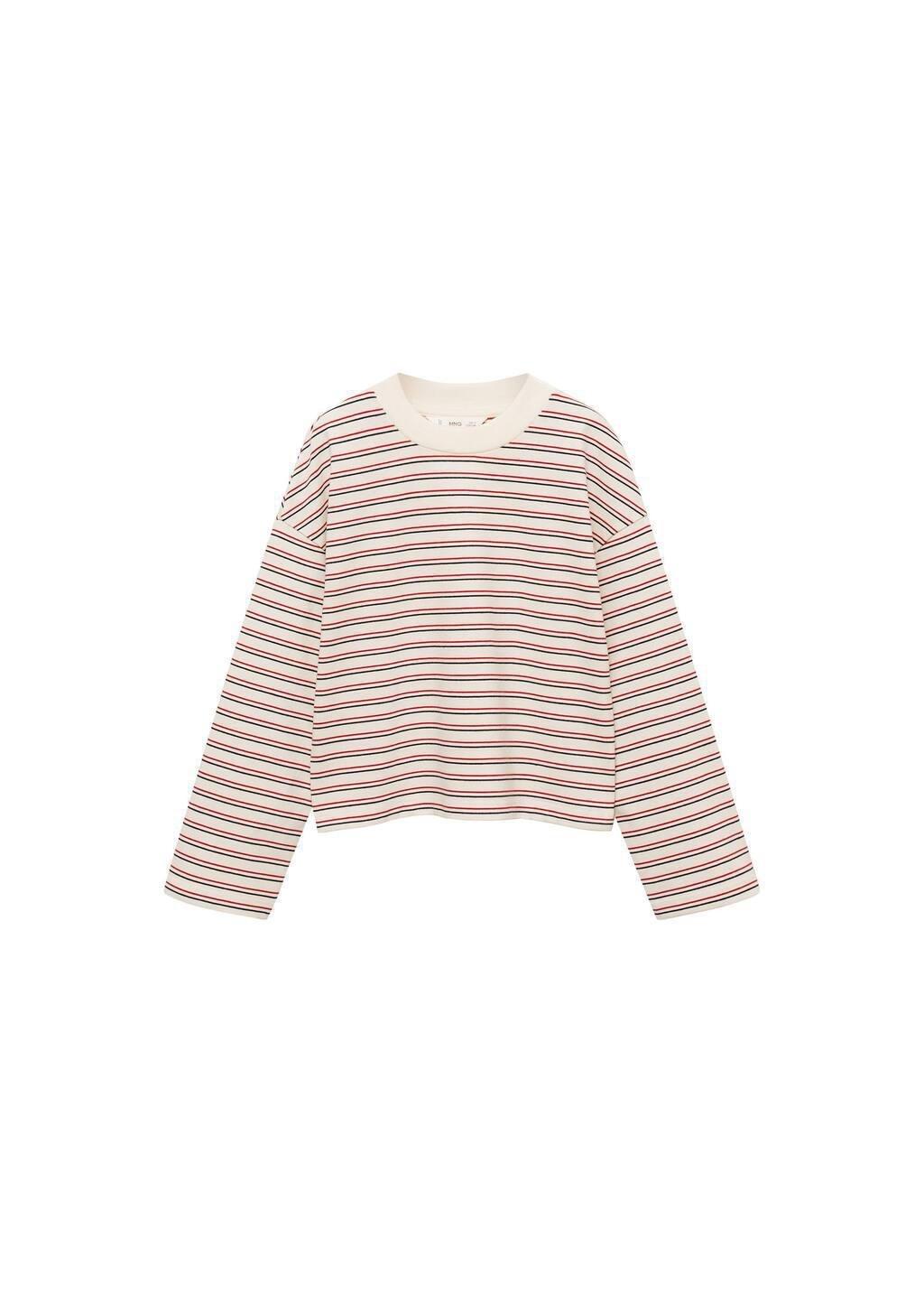 LIGHT BEIGE Striped print T-shirt, Kids Girl, , medium