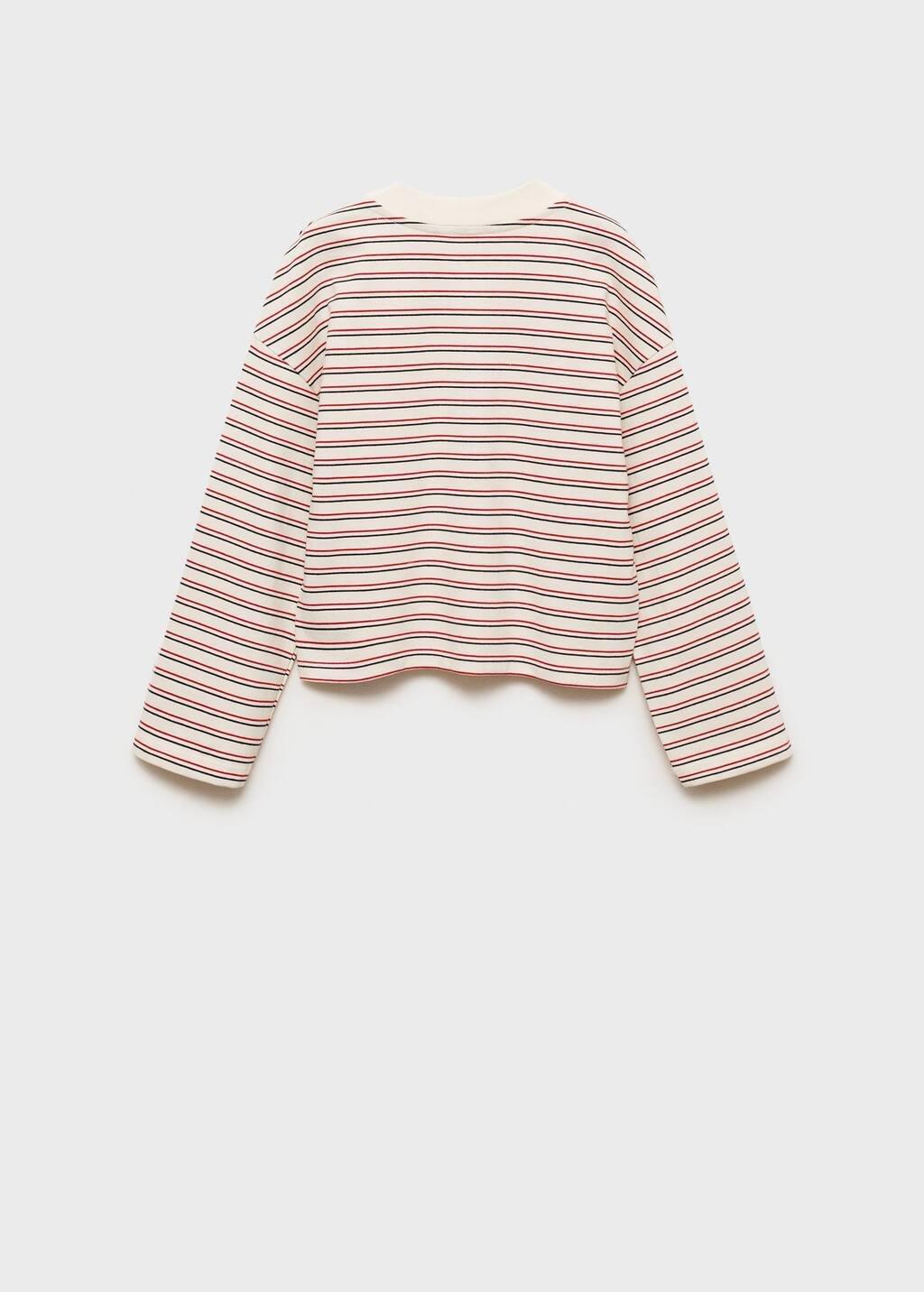 LIGHT BEIGE Striped print T-shirt, Kids Girl, , large image number 1
