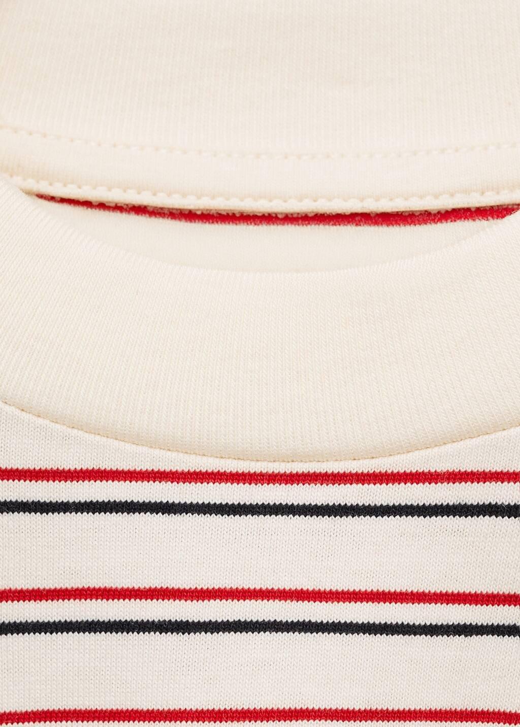 LIGHT BEIGE Striped print T-shirt, Kids Girl, , large image number 2