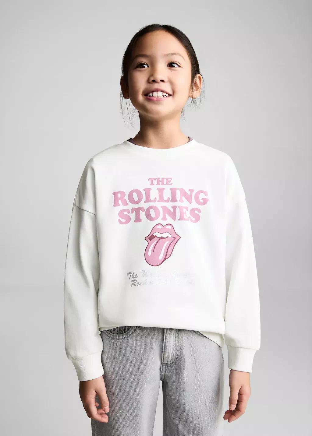 NATURAL WHITE The Rolling Stones sweatshirt, Kids Girl, , large image number 0