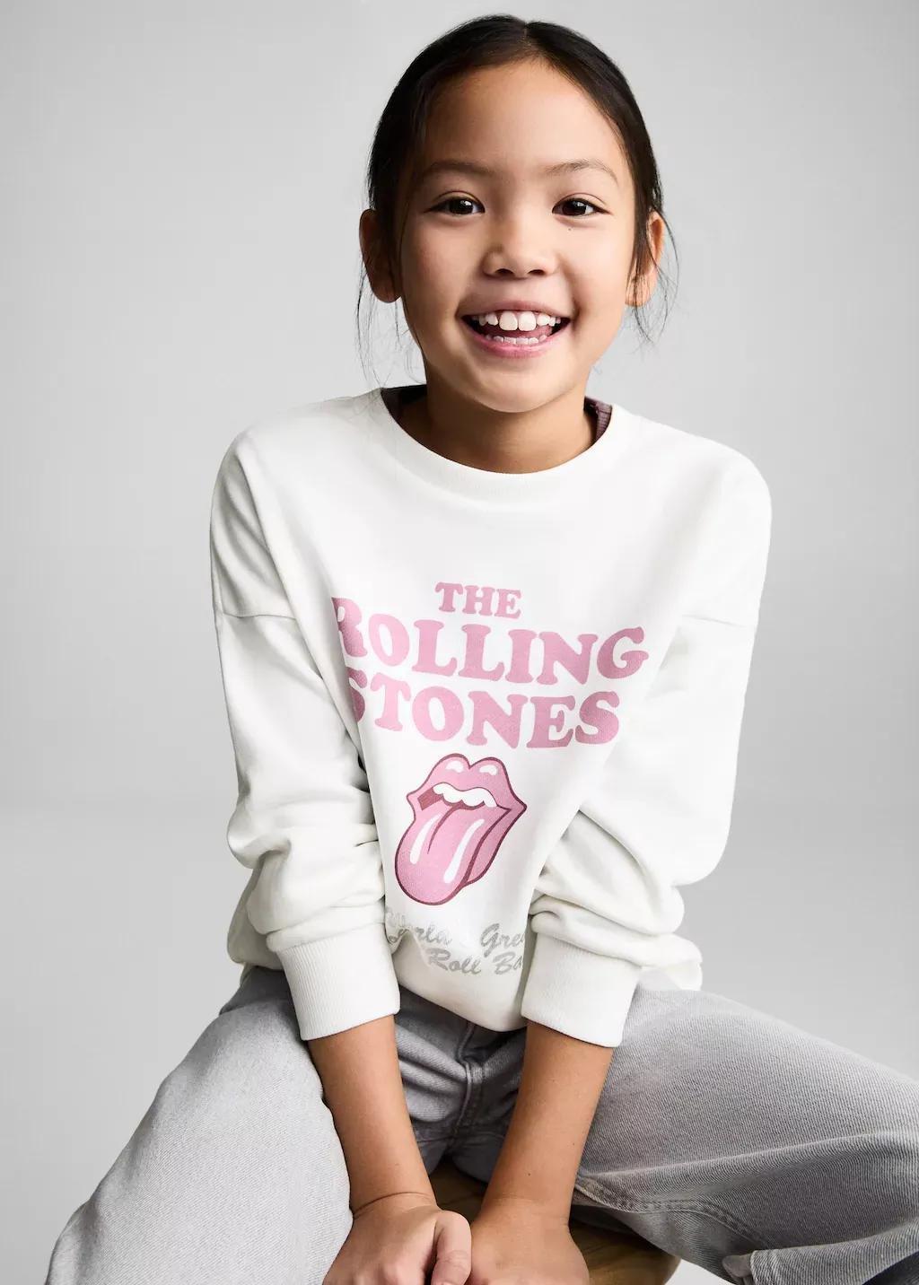NATURAL WHITE The Rolling Stones sweatshirt, Kids Girl, , large image number 1