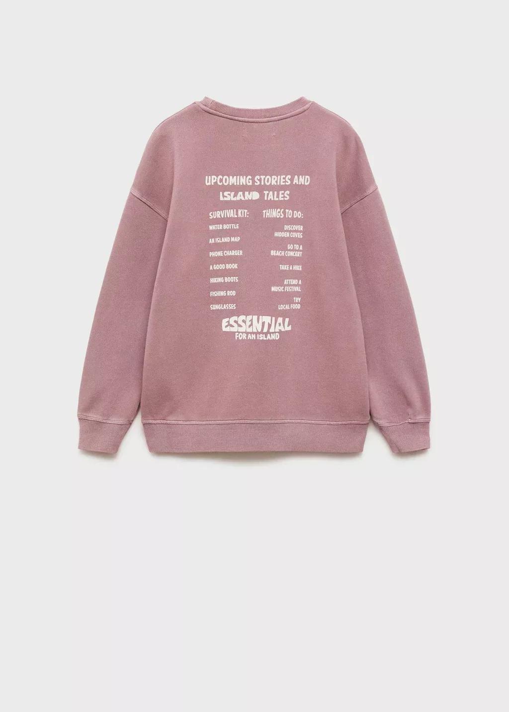 Purple Lt Pastel Message Cotton Sweatshirt, Kids Boy, , large image number 3